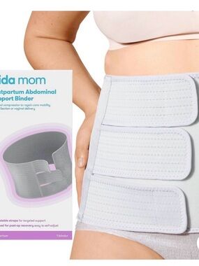 Frida Mom Postpartum Abdominal Support Binder in Light Gray